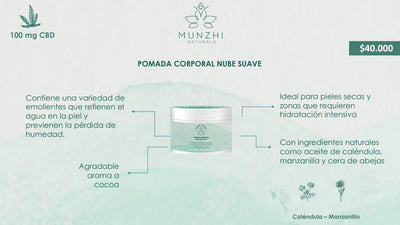 (CUIDADO CORPORAL) Pomada Corporal Nube Suave Munzhi x 50gr