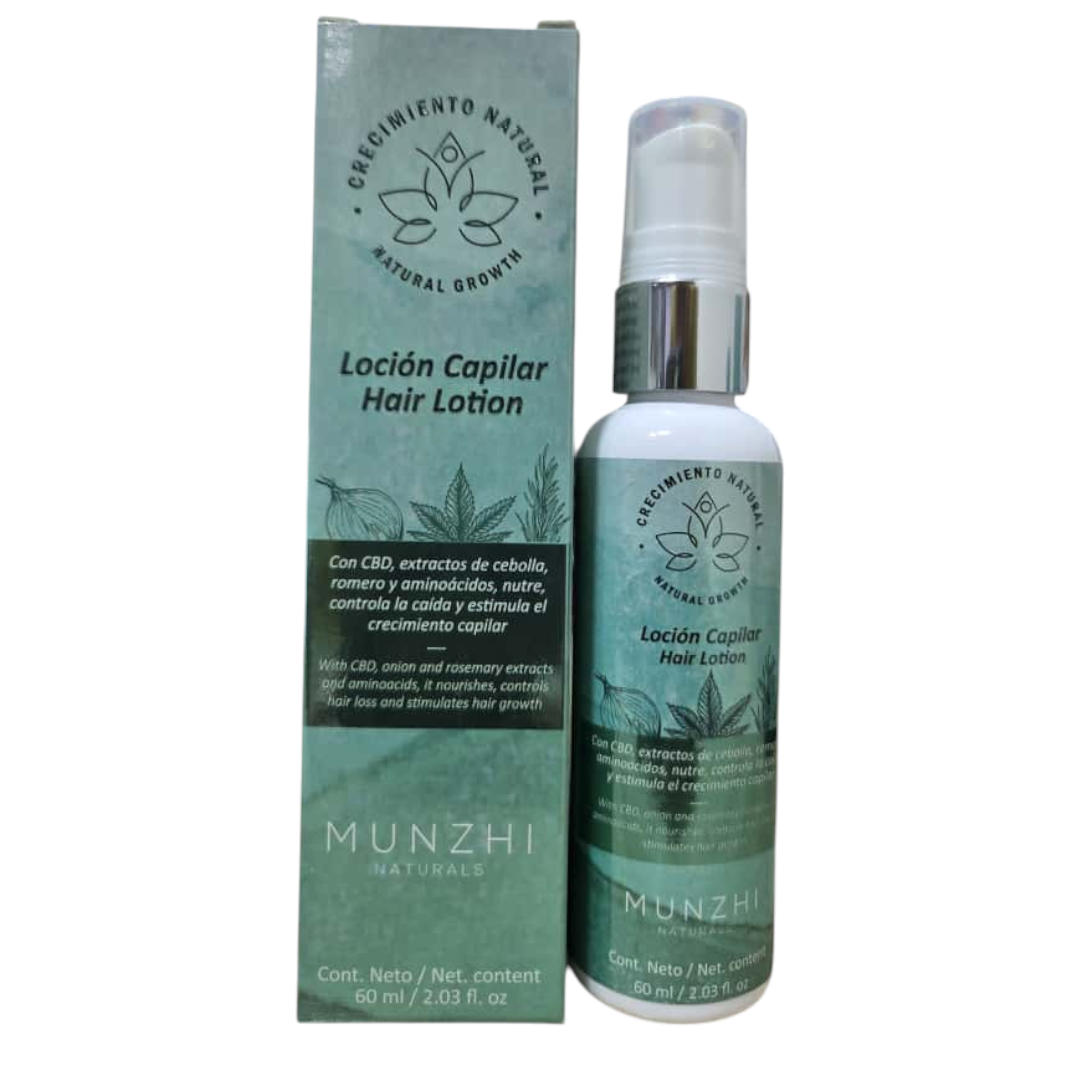 (CUIDADO CAPILARL) Locion Capilar Munzhi Crecimiento Natural 60gr
